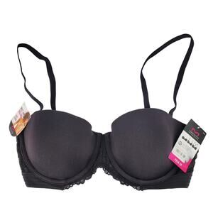Maidenform Self Expressions Must Have Multiway Push Up Bra 36B‎ Black New